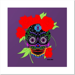 the dark catrina in mexican calavera ecopop Posters and Art